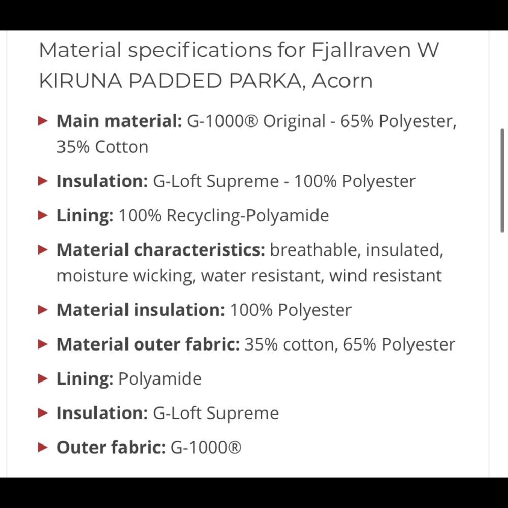 Fjallraven W KIRUNA PADDED PARKA, Acorn - Picture 4 of 11